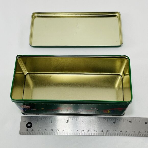 Vintage 1982 Lynn Gates Christmas Santa Tin Box Storage Rectangular Canister Lid - Picture 6 of 12